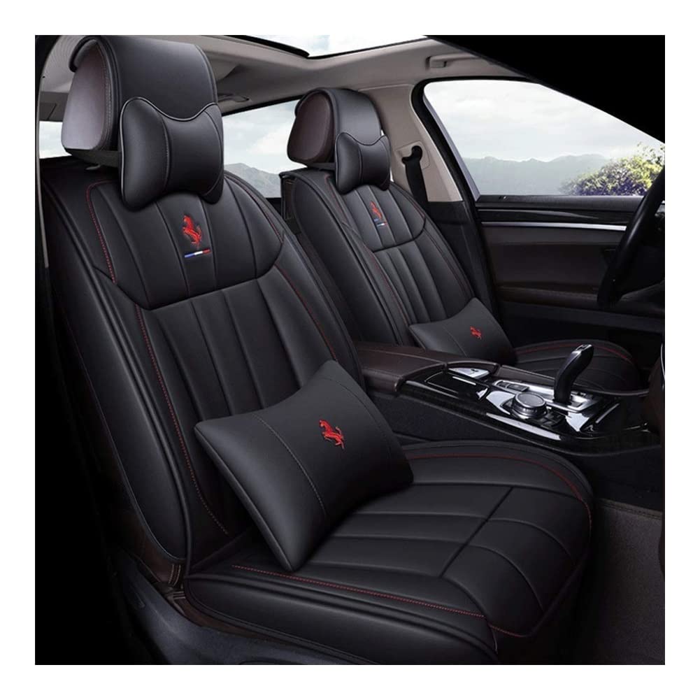 LTSY Full Set of Universal Car Protective Pad Front and Rear 5 Seats Universal Stitching Four Seasons Seat Cover Automotive Accessories Interior (Color : Black)