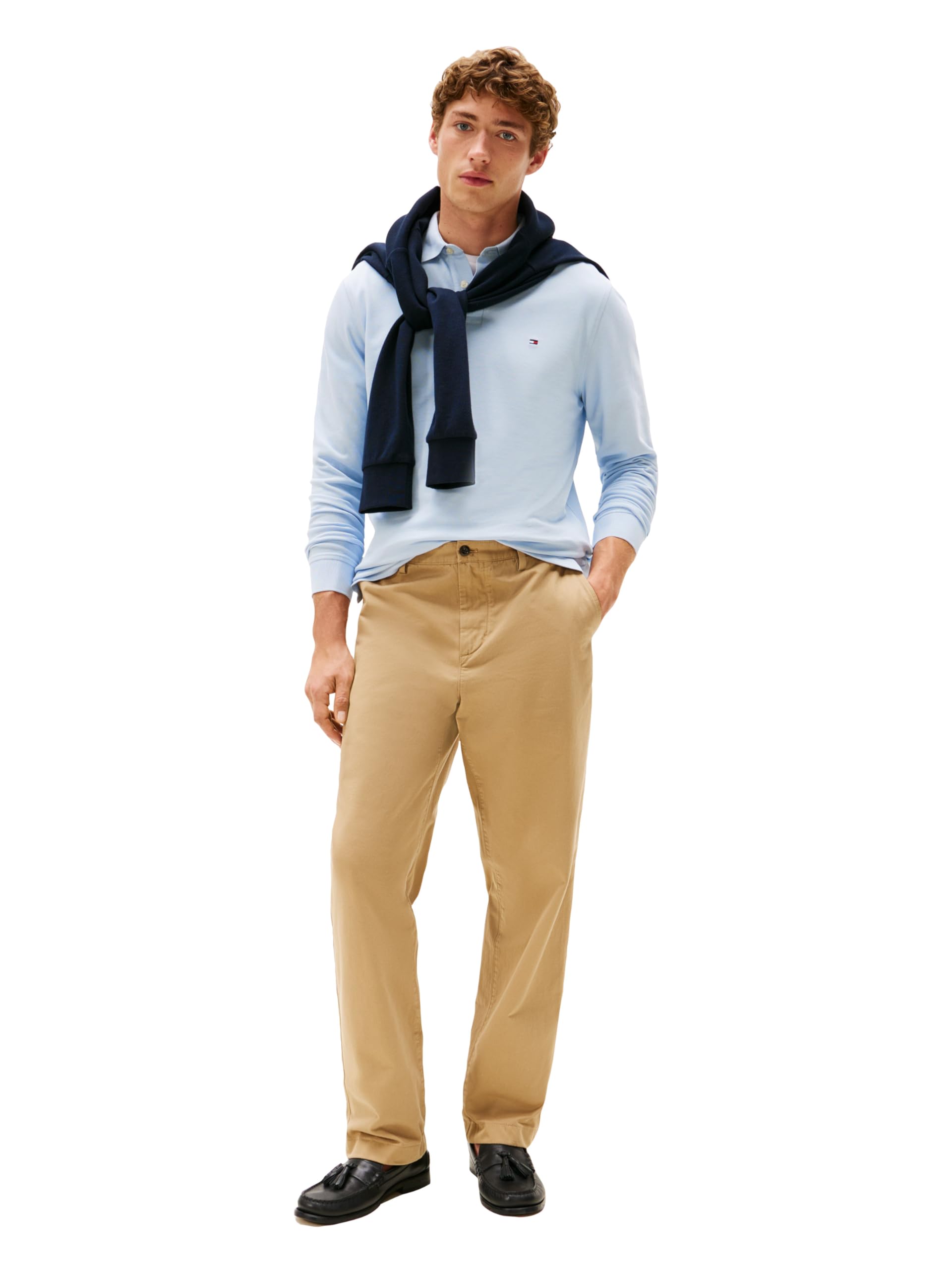 Tommy Hilfiger Long Sleeve Polo Shirts in Regular Fit with Stretch And Organic Pique Cotton Polo Manica Lunga Regular Fit con Stretch e Cotone piqué Biologico Uomo (Pacco da 1)