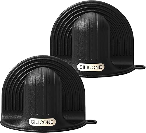 Manoplas de horno de silicona y soportes para ollas para cocina, mini guantes resistentes al calor para hornear sartén, 1 par de guantes de horno