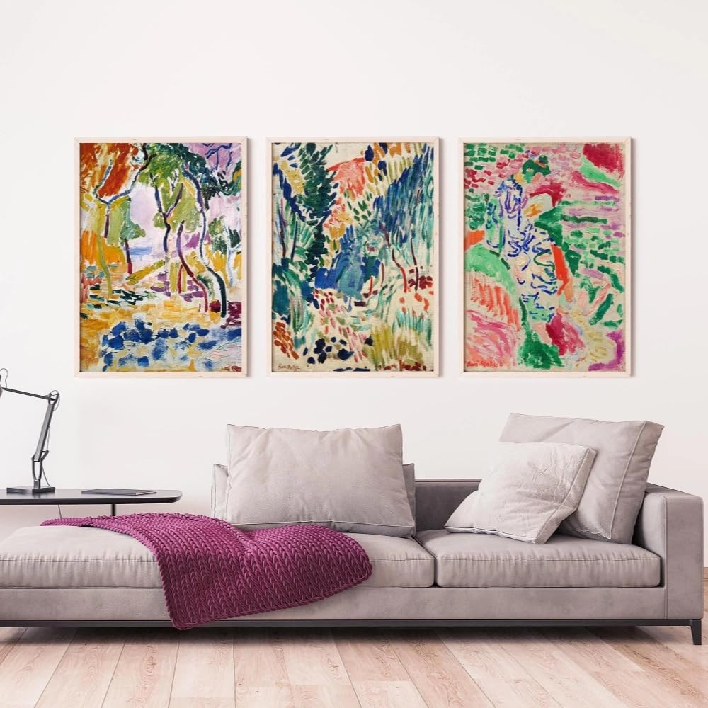 SDVIB Matisse Wall Art Henri Matisse Home Decoration Canvas Poster Prints Home Bedroom Living Room Decoration Poster(50x70cm/3PCS Frameless)