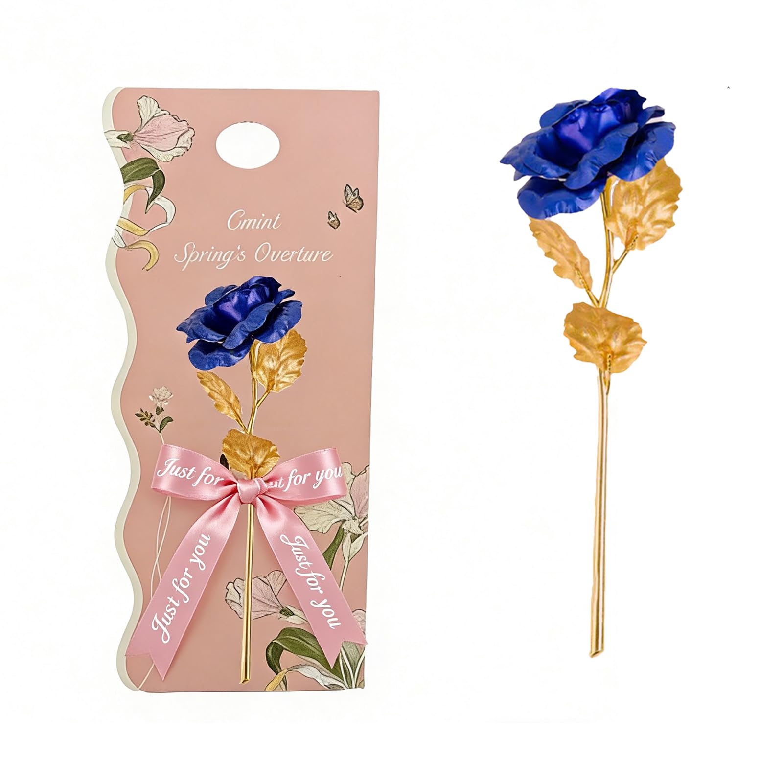 CBMZHF 24K Colorful Galaxy Rose - Valentines Day Gifts for Her, Infinity Artificial Flowers, Eternal Present for Women, Mom, Girlfriend, Wife, Daughter - Mothers Day, Birthday, Christmas (Blue)