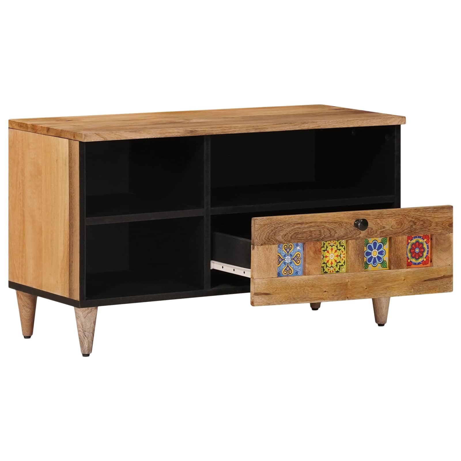 vidaXL Szafka pod telewizor Naturalny 80 x 33 x 46 cm Drewno z mango