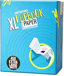 ANDYMATION Pacote de papel XL para desenho e flipbook, ideal para animação em grande escala