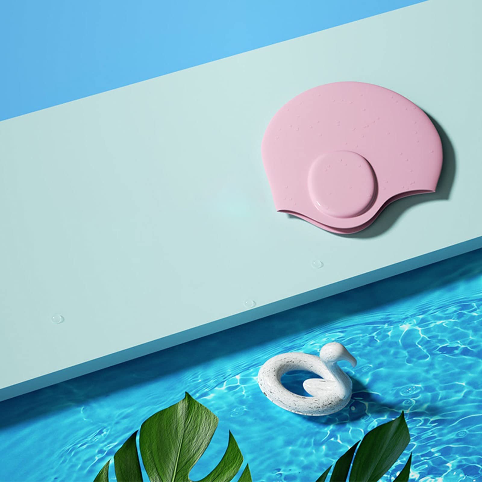 Bonnet de bain en silicone pour cheveux longs - Flexible - Pour garder vos cheveux au sec - En silicone naturel - Pour piscine
