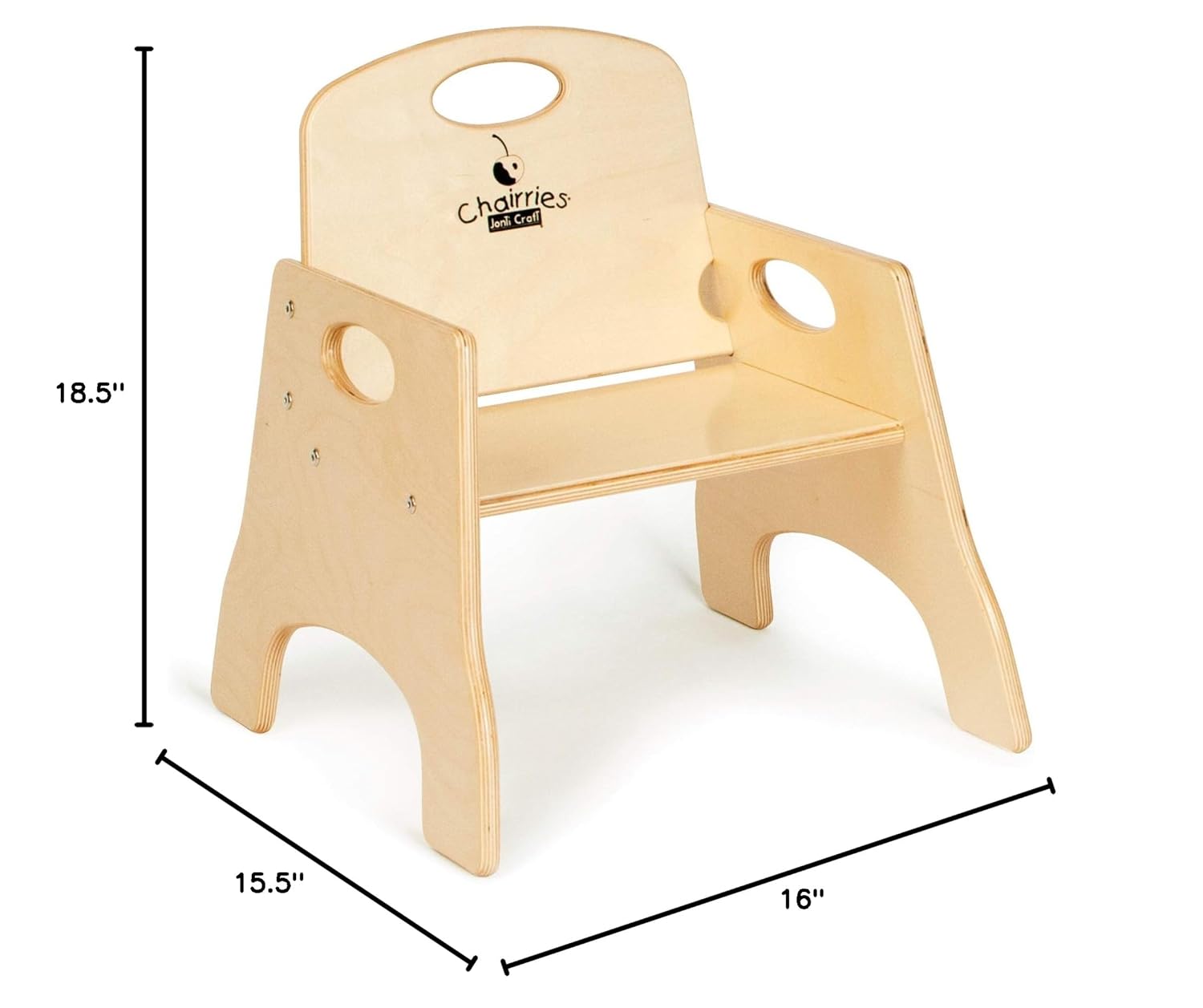 Birch Wood Stackable Toddler Chair with Arms