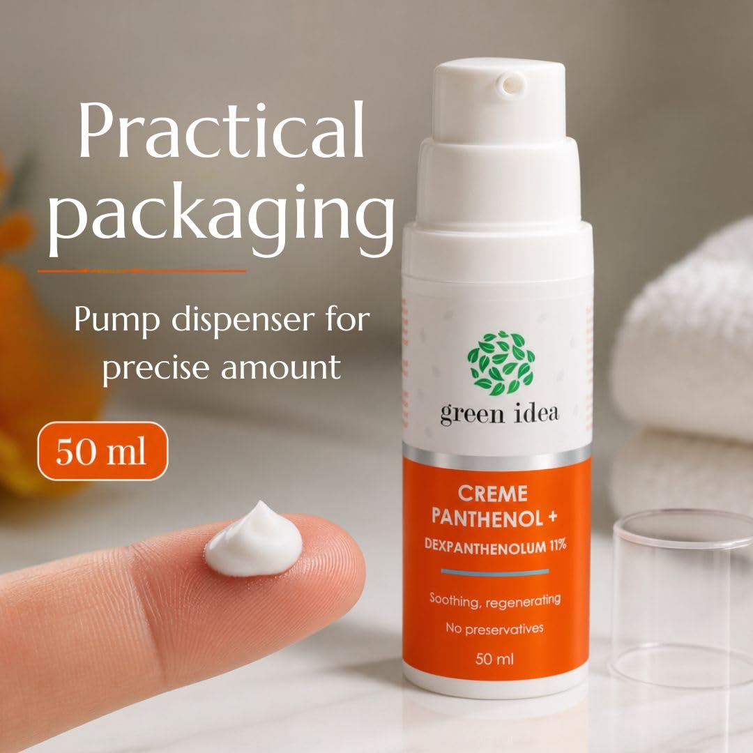 Green idea PANTHENOL krem 11%, 50 ml | Wysoka zawartość dekspantenolu, Aloes, nagietek, rokitnik, Pielęgnacja po opalaniu, Pantenol na rany i maść lecznicza