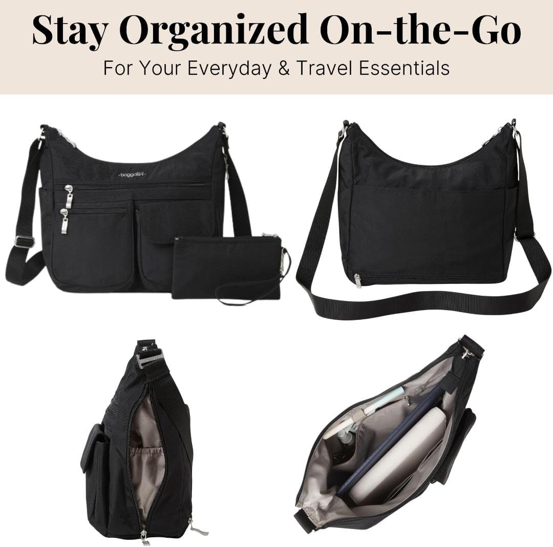 Baggallini womens Everywhere Bagg Crossbody Women 11x9 Lightweight Nylon Hobo Water-resistant Travel Bag W/Rfid - Image 5