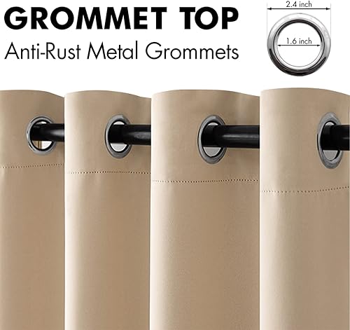 Miniatura 4 de MIULEE Cortinas para oscurecer la habitación, con aislamiento térmico y bloqueo de luz, juego de 2 paneles de cortina opaca para ventana, parte