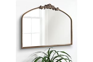 Gold Arched Mirror, Vintage Beauty with Baroque Charm