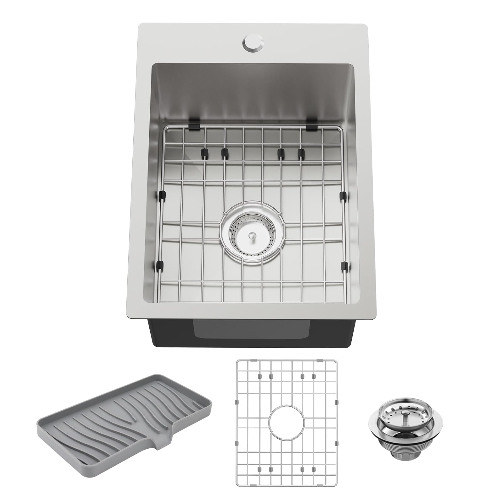 Small Kitchen Sink,15x20 Inch Bar Sink Stainless Steel Drop In Small Kitchen Sink Ideal Choice For Small Space Nice As Toprmount Prep Sink,RV Kitchen