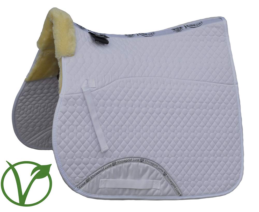 Rhinegold Unisex's 456-P-WHT/NAT Luxe Fur Lined Saddle Cloth, White/Natural, Pony