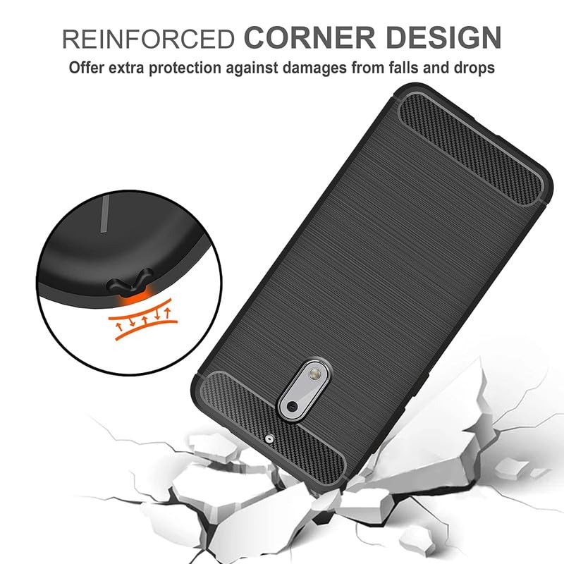 Image of Hybrid Carbon Fiber Back Case for Nokia 6 (Black)