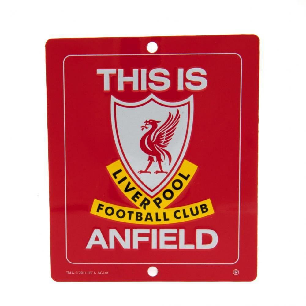 Oficial Liverpool FC Metal ventana Sign (14 x 12 cm)