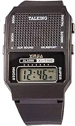 TALKING - Relógio Digital Que Fala as Horas - Ideal para Idosos ou Deficientes Visuais - Preto - Unissexo