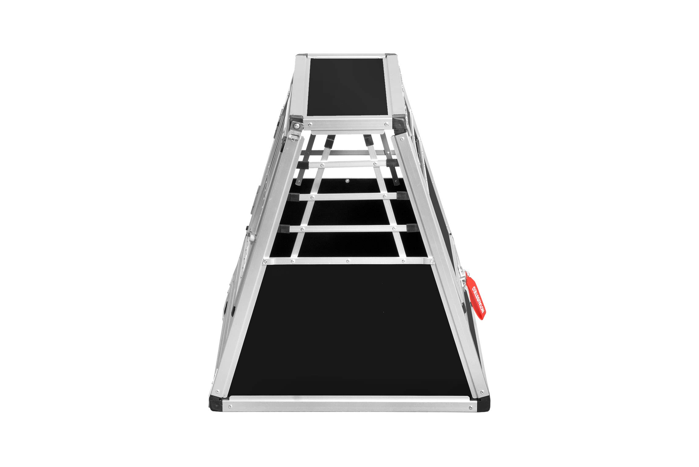 ALPUNA Transportbox N67 – Aluminium Hundebox 58×60×63 cm – Auto Hundebox mit Notausstieg, sicherer Hundetransport im Kofferraum mit Stoßstangenschutz