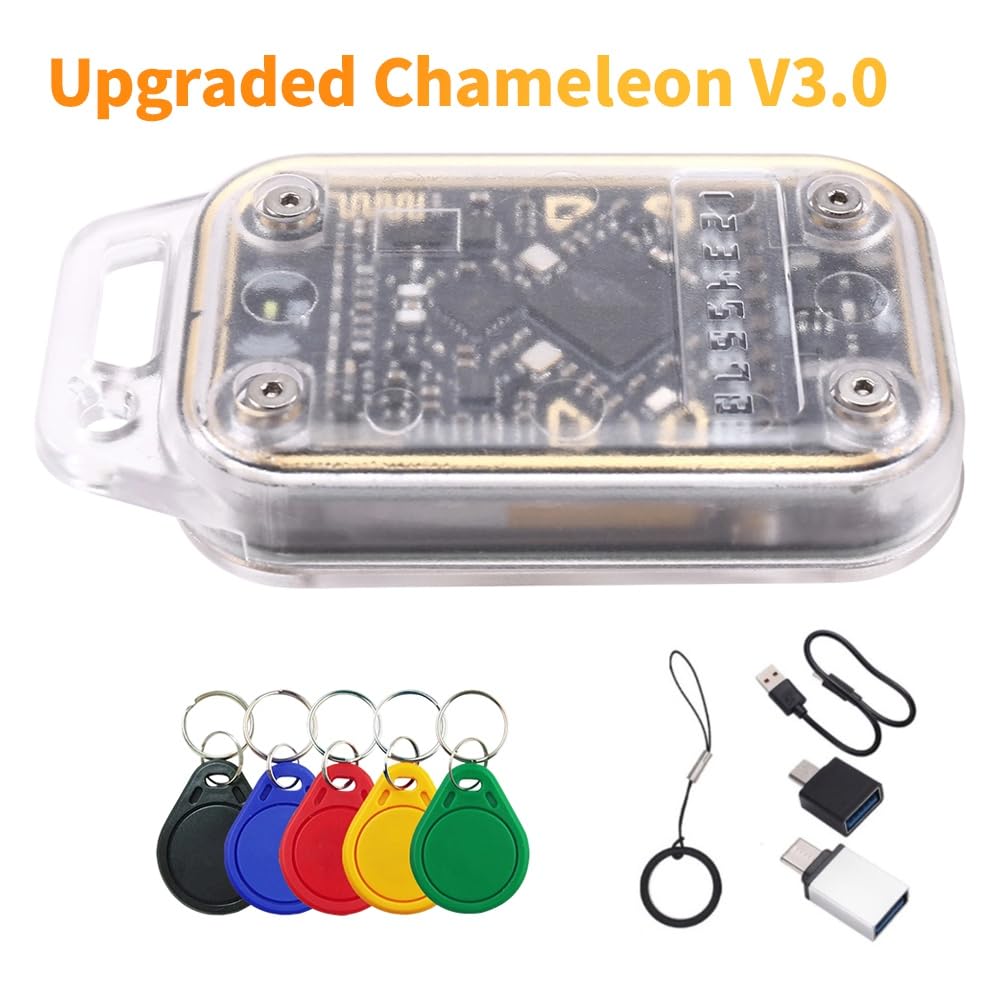 Chameleon V3.0 RFID Lector de Chips Inteligentes 125K 13.56M NFC Read Writer con 5 Llaveros UID