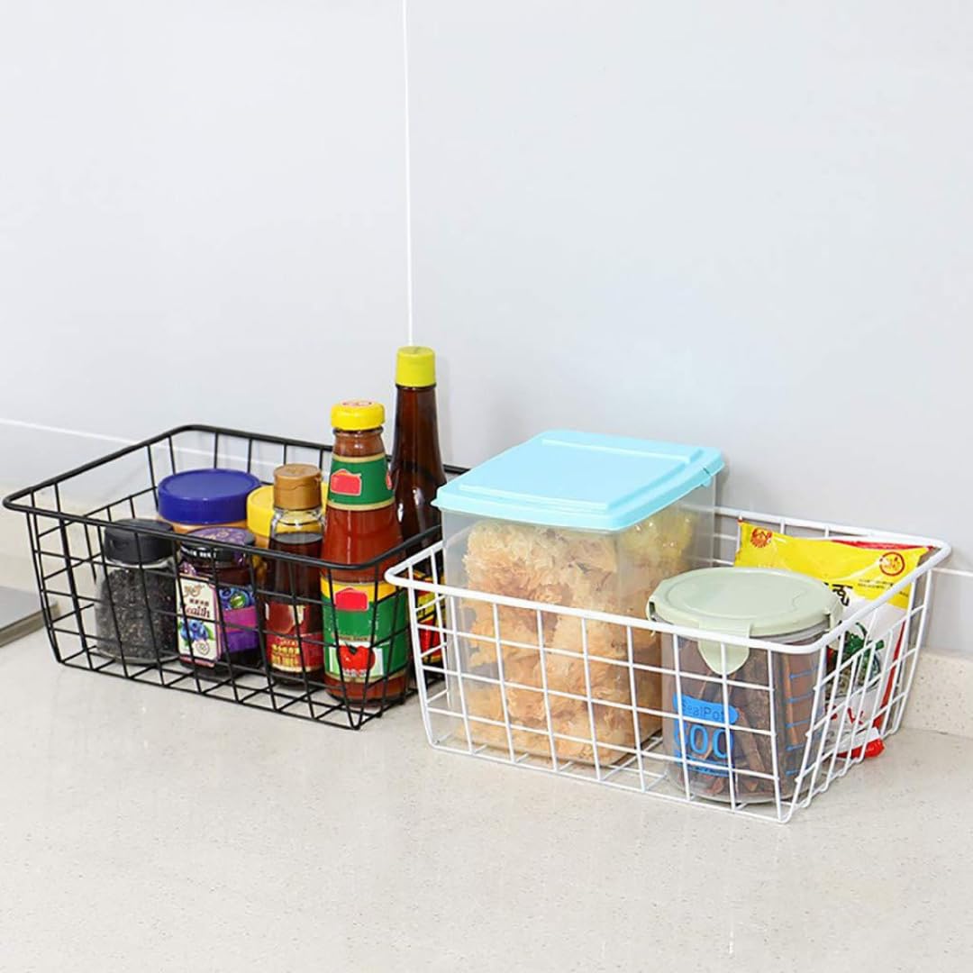 PARENCE Cestino portaoggetti metallo Organizer rettangolare 28x22x12,5 cm Contenitore multiuso finitura opaca