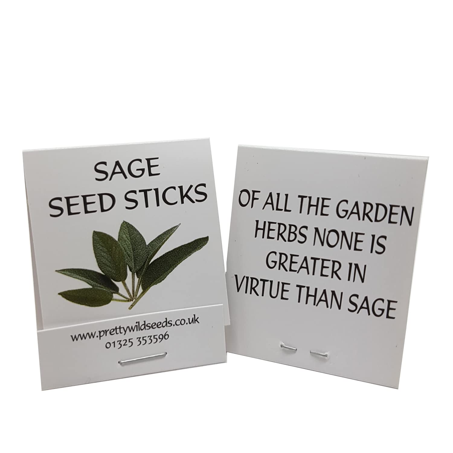 Herbs Seed Sticks Matchstick Packets Made with Real Herb Seeds Birthday Party Bag Fillers Promotional Items Giveaways (Sage, 5 Packets)