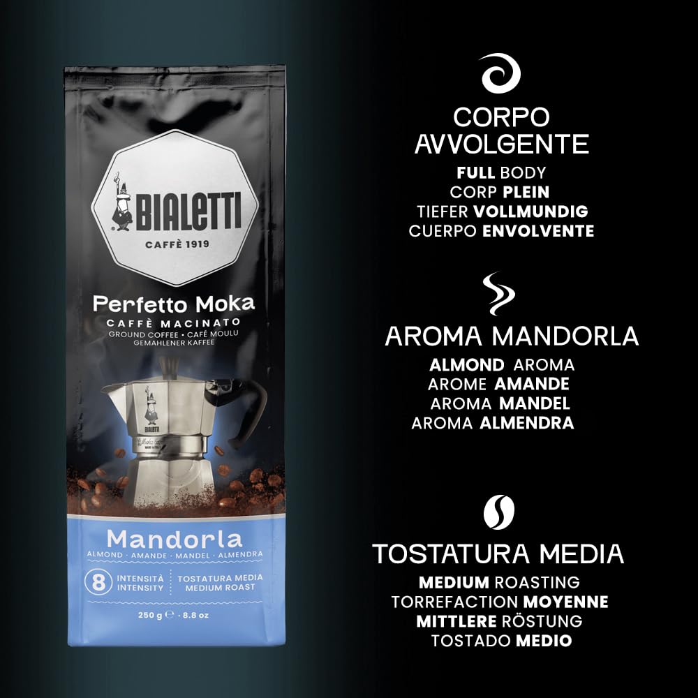 Bialetti Perfetto Moka Café moulu, 1,5 kg, saveur noisette - 6 x 250 g