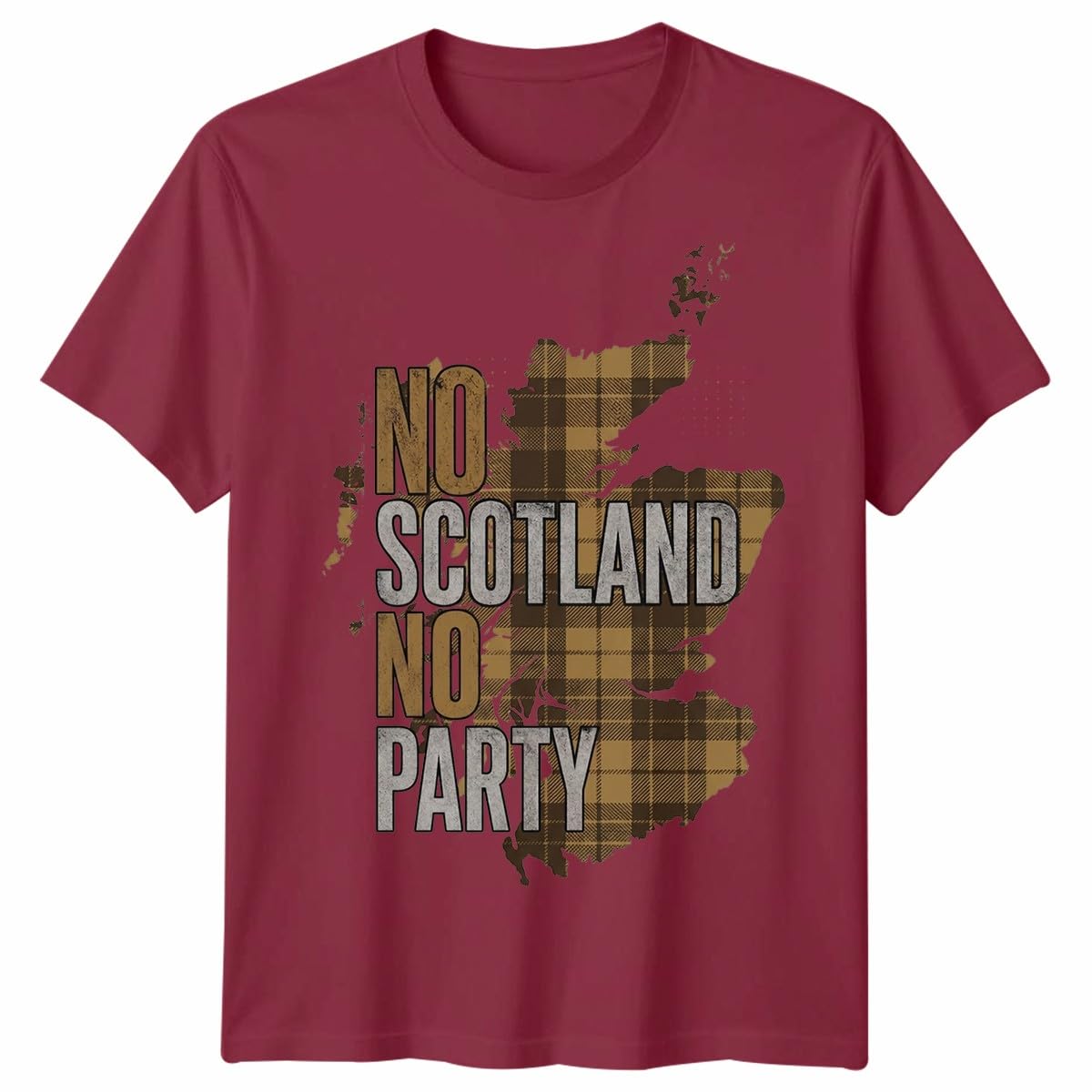 ATTAR APPAREL No Scotland No Party Unisex Football T Shirt Scottish Flag Soccer Fans Navy Gold Scotland Slogan Graphic Tee Unisex M — image 1