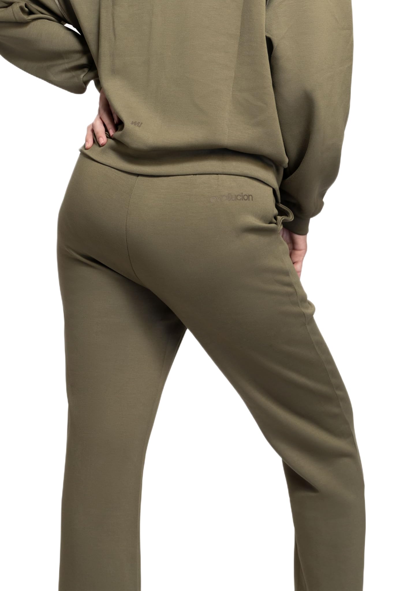 EVOLUCION Everyday Co-ord Set for Women – Super Soft Lined Tracksuit with Full-Length Zip Jacket & High-Waist Pants, Feather-Soft Athleisure for Travel, Gym & Everyday Wear (IN, Alpha, S, Green) 2