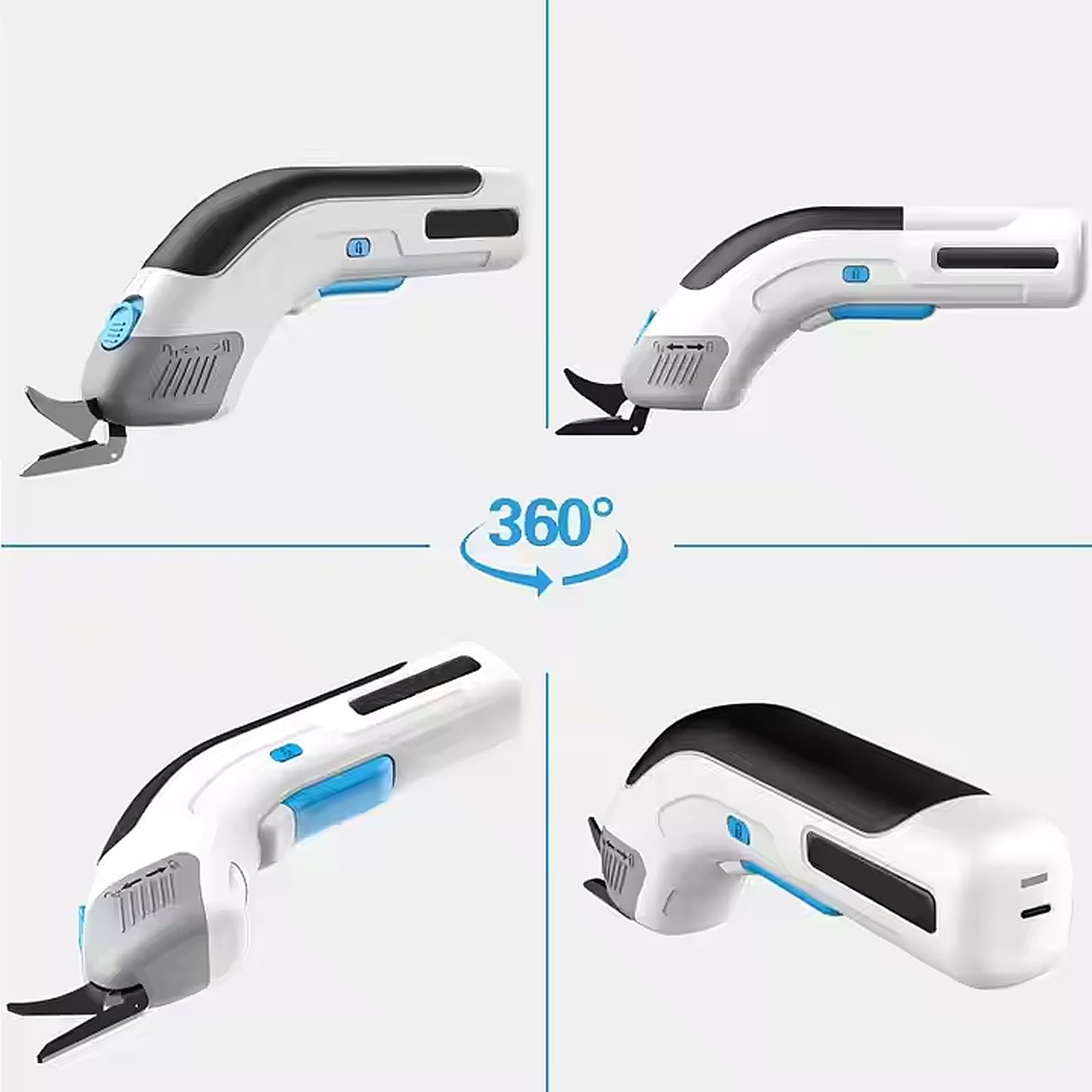 Tijeras eléctricas, cortador de cartón, tijeras de tela eléctricas, cortador eléctrico de tela de 3,6 V, con bloqueo de seguridad, tijeras universales para tela, alfombra, cuero, plástico, cartón