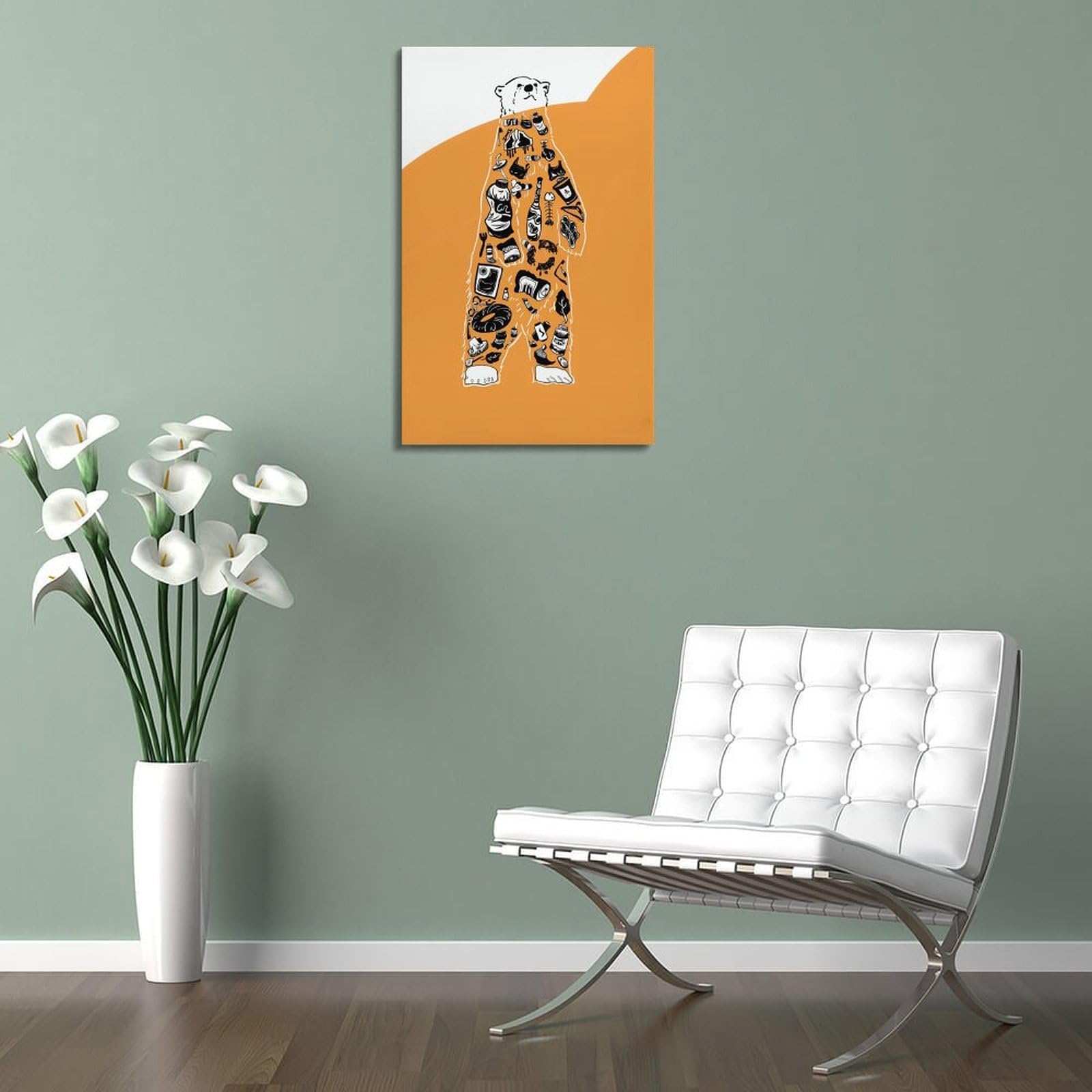 Eisbär, kreatives Tier-Poster, schützt die ökologische Umwelt, dekoratives Gemälde, Leinwand, Wandposter und Kunstdruck, modernes Familienschlafzimmer-Dekor-Poster, 60 x 90 cm