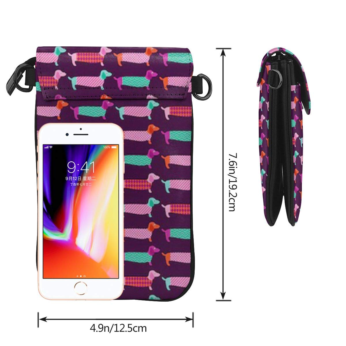 Amazon.co.jp: ダックスフンド柄 (2) スマホポーチ 携帯ポーチ