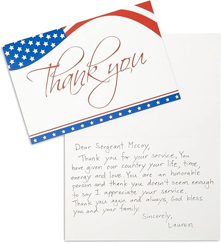 Miniatura 4 de Pipilo Press Paquete de 120 tarjetas de agradecimiento patrióticas a granel de 4 x 6 pulgadas con sobres para el día de los veteranos y el 4 de