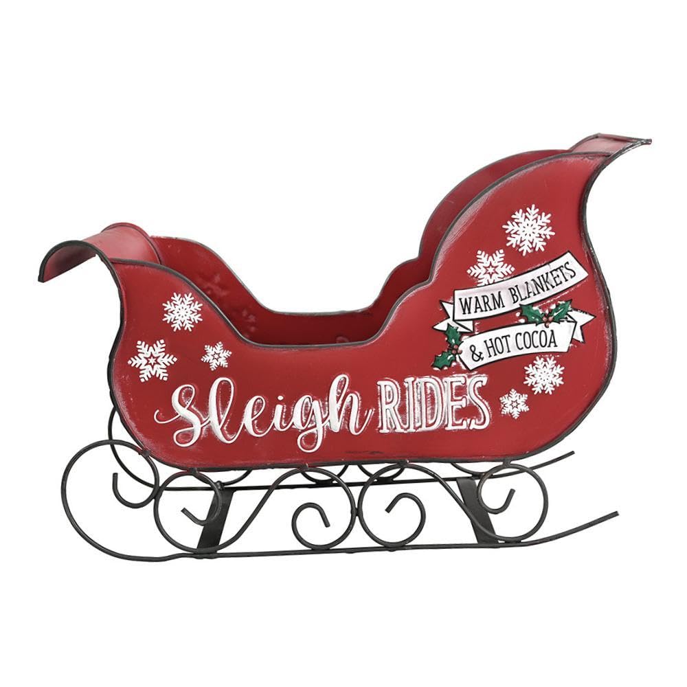 Escultura Decorativa Navideña de Trineo de Papá Noel