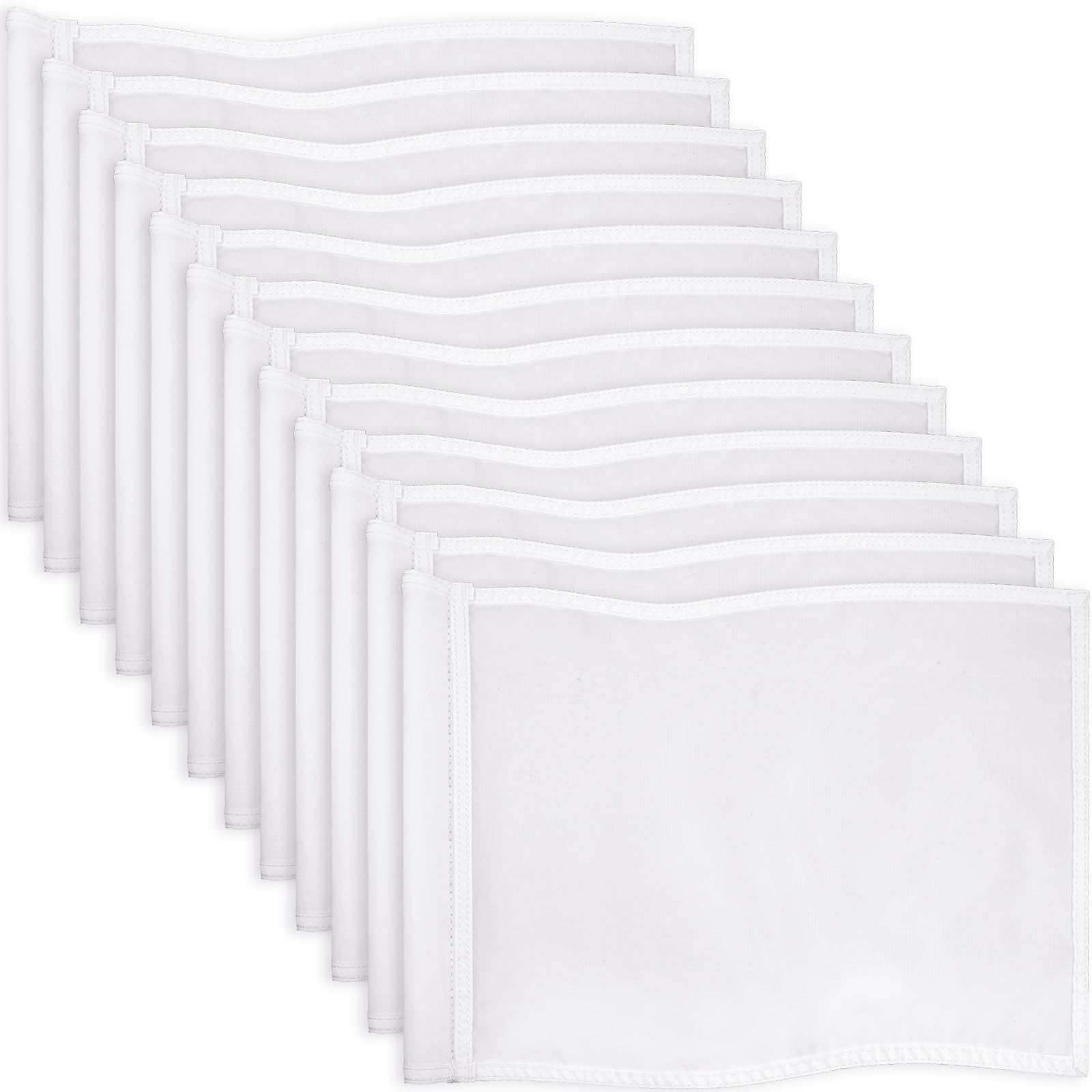 Nuenen Golf Flags 20" L x 13" H White Golf Pin Flag 420d Nylon, 12 Pcs