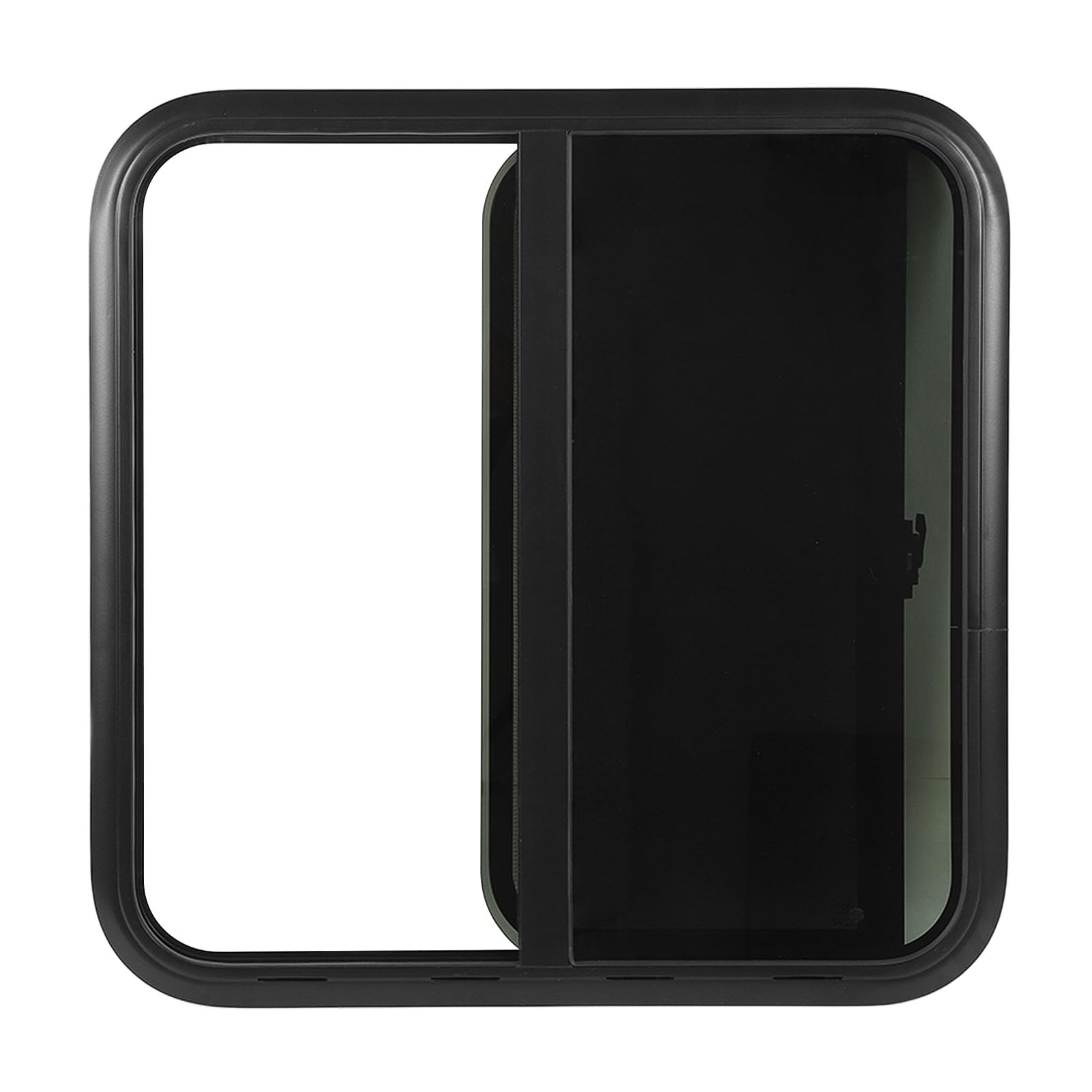 Okno Przesuwne RV ze Szkłem Hartowanym, Odporne na Owady do Przyczepy Kempingowej Rama ze Stopu Aluminium 700x700mm (Do ścian o grubości 48–53 mm/1,9–2,1 cala)