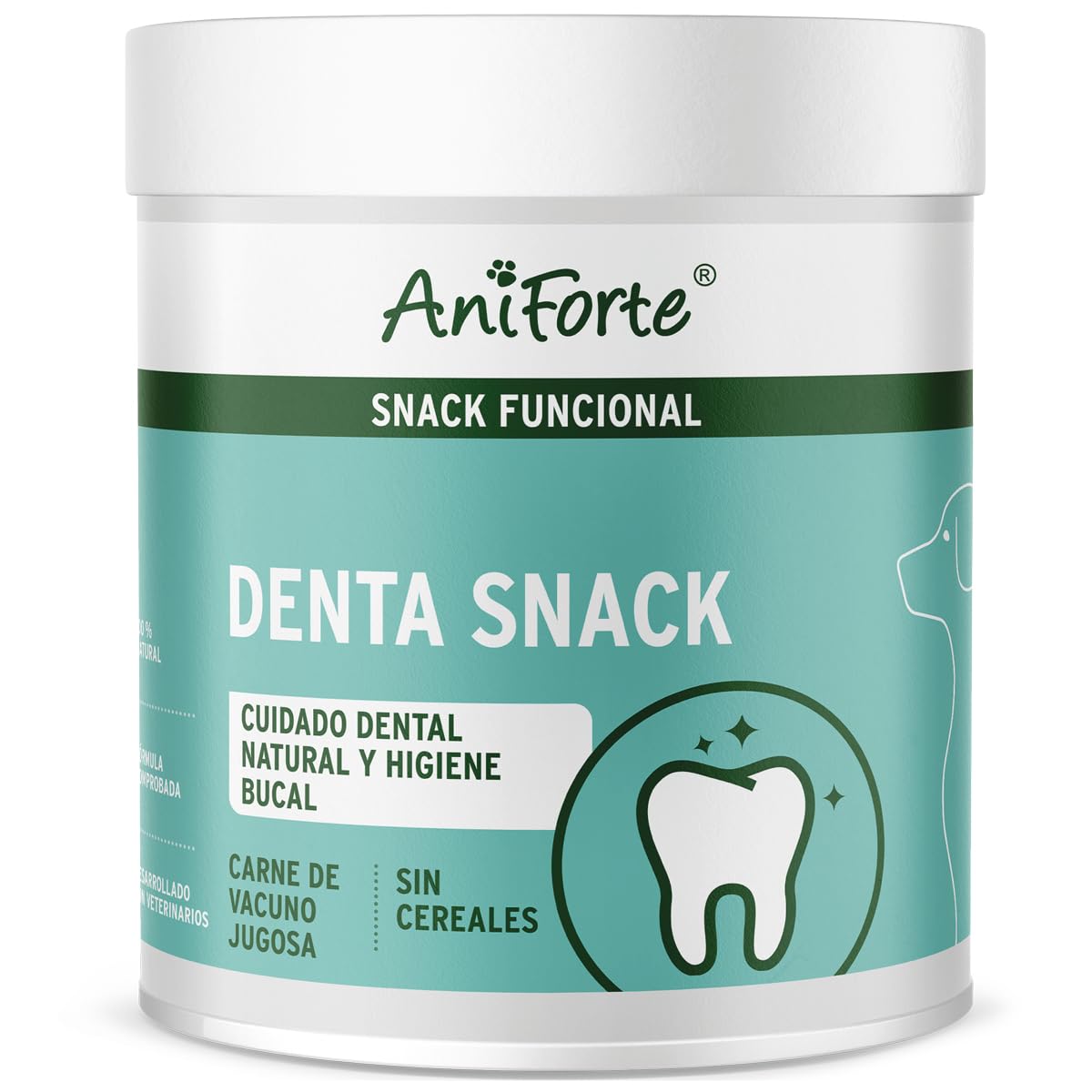AniForte Denta Snack para Perros 300 g - Cuidado Dental Natural, contra el Mal Aliento, golosinas para Perros para Unos Dientes sanos, para la higiene bucal y el Cuidado Dental