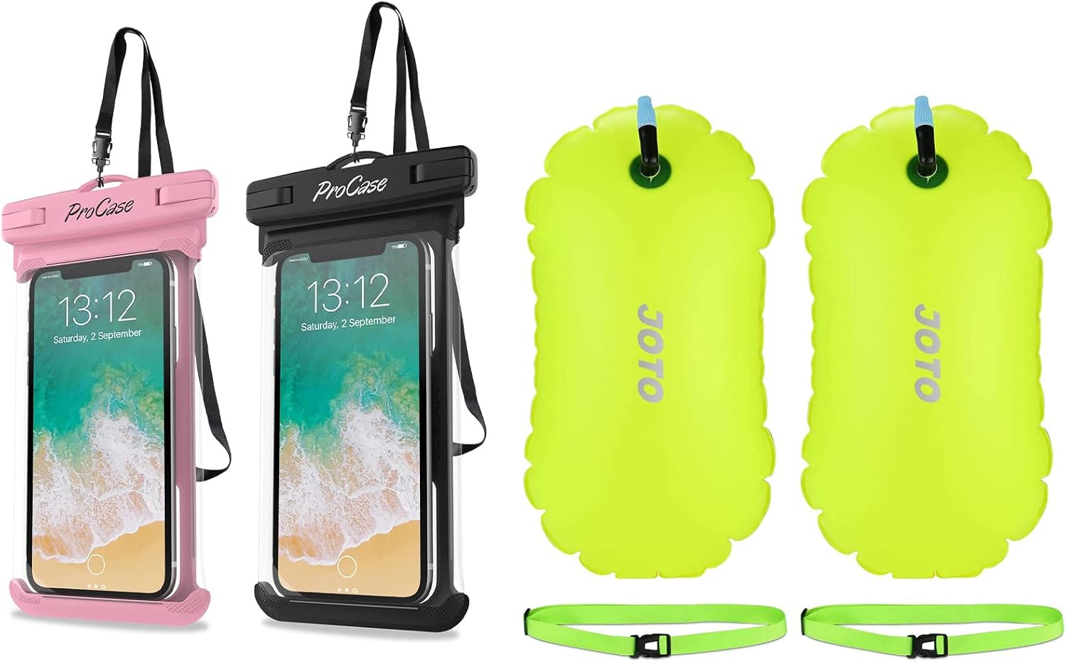 ProCase Waterproof Case Universal Phone Holder Bundle with