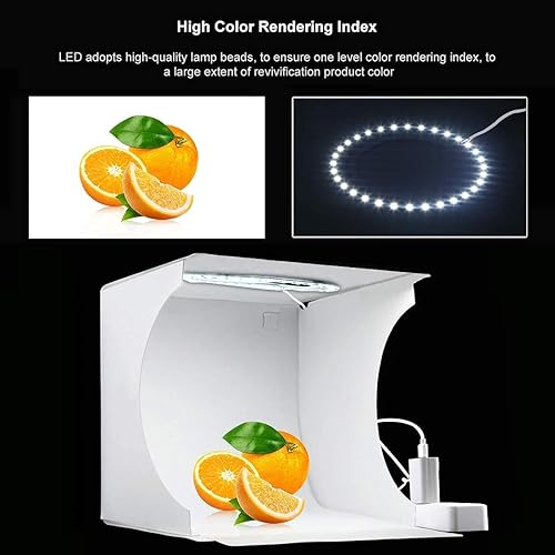 Miniatura 4 de PULUZ - Caja de luz de estudio fotográfico de 9.1 in, portátil, plegable, caja de estudio de fotografía, brillo ajustable, kit de caja de tienda de