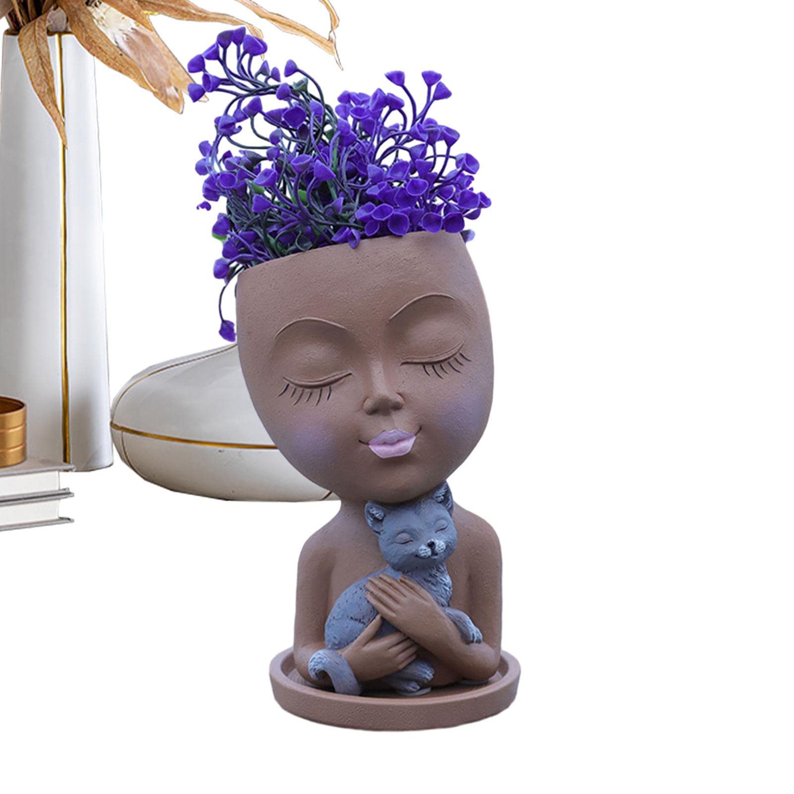 Amazon.co.jp: ヘッドプランター,樹脂ガーデン多肉植物植木鉢 - 頭の形