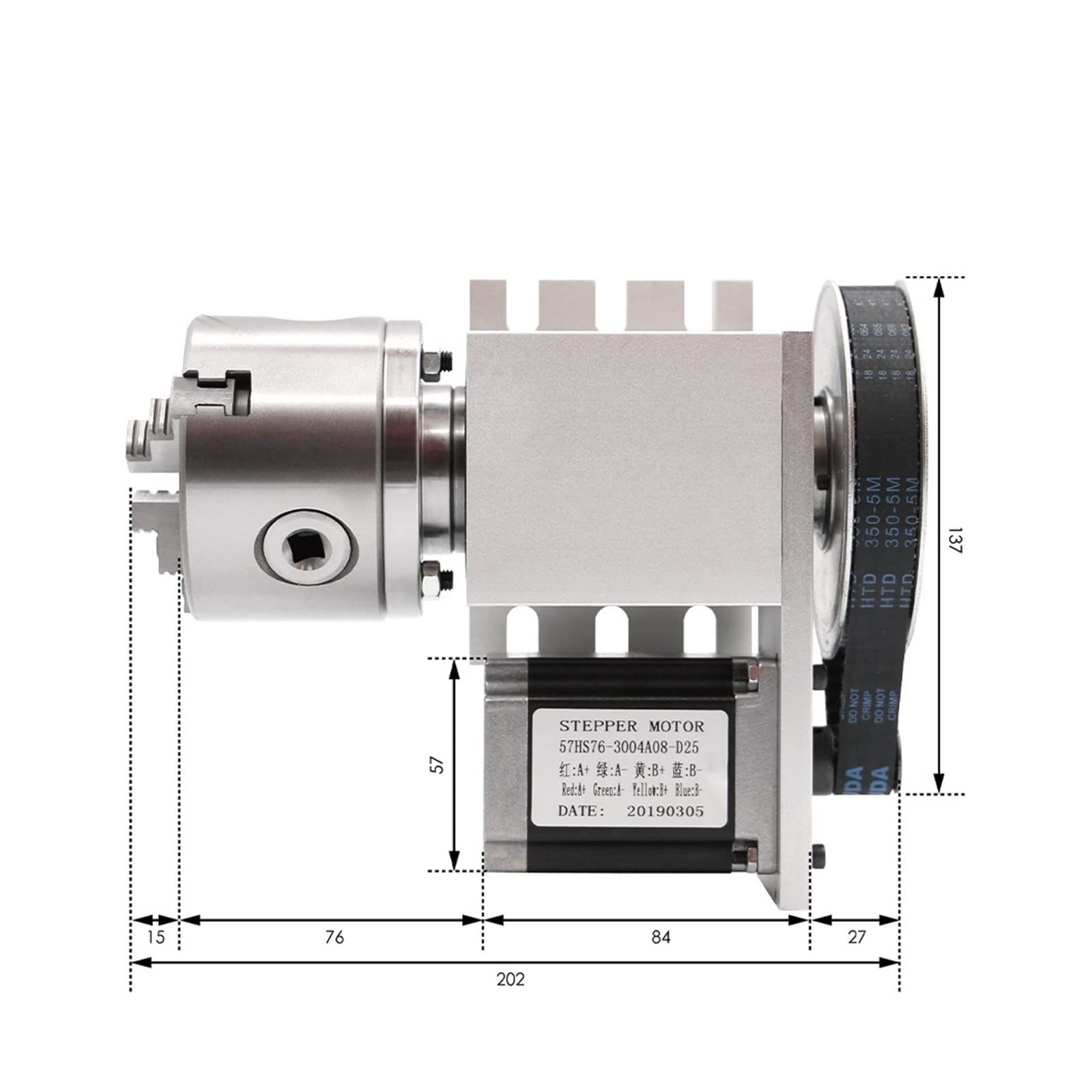 80mm CNC 4. Oś Głowica Dzieląca CNC/oś Obrotu/zestaw Osi Do Mini Router CNC/grawer Grawerka Drewna,Silnik Krokowy(4Jaw 80mm)