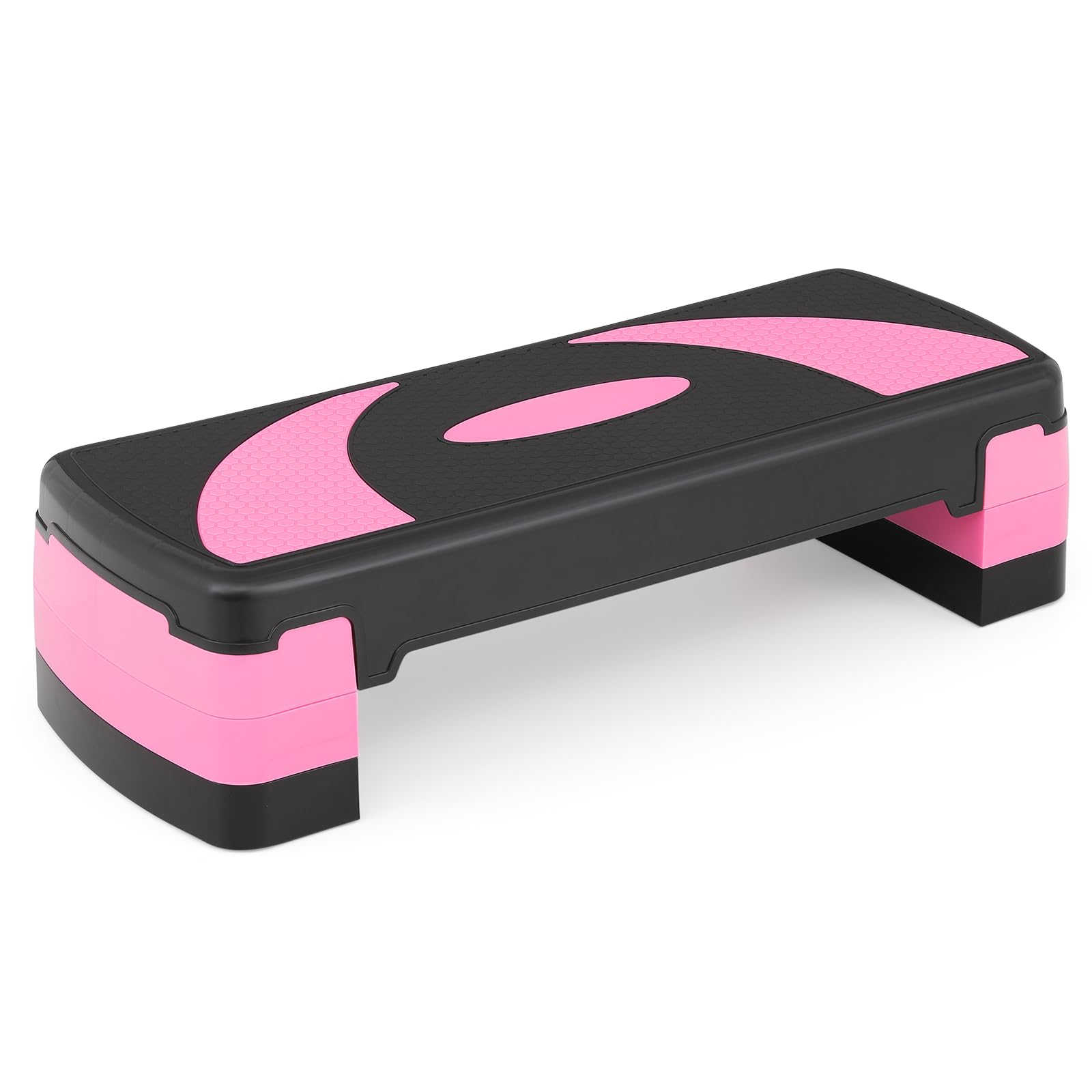 Photo 1 of 31" Aerobics Stepper Platform with Stackable Risers, 4 inch-6 inch-8 inch, Workout Steppers for Exercise at Home, Stable & Non-slip Design, Black/Pink