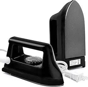 Hommtina Mini Ferro De Passar Roupas, Pequena Máquina Prensa Térmica Elétrica Para Viagem, Camisetas, Artesanato, Faculdade Doméstica Portátil (Preto)