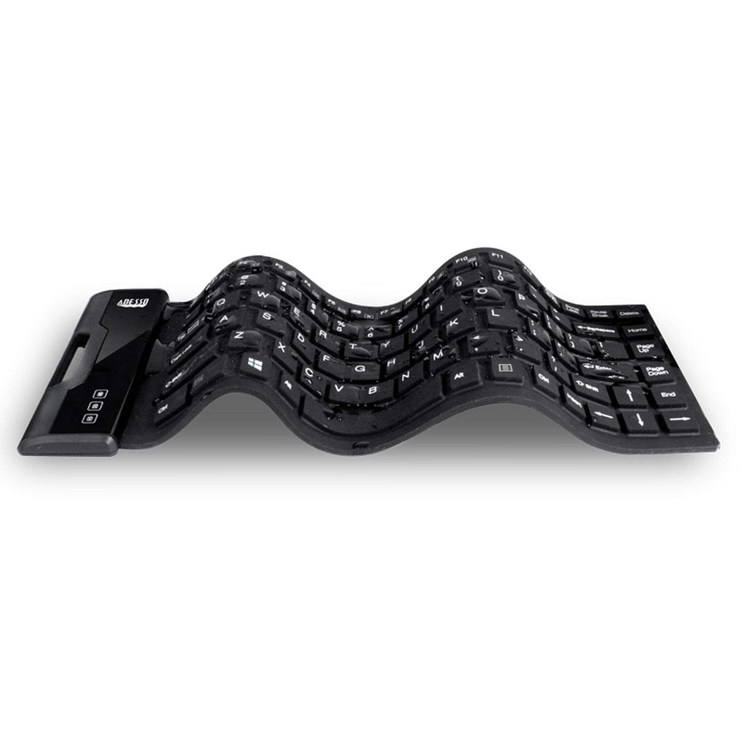 AdessoWired Waterproof Flex Keyboard, Black AKB-212UB