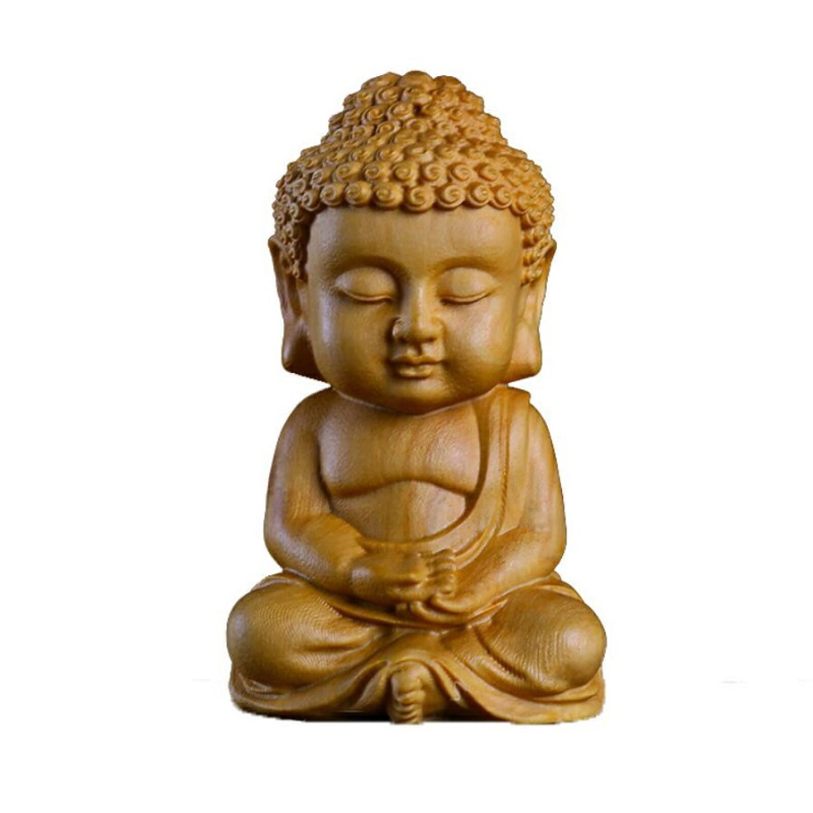 Amazon.co.jp: 置物 仏像ウッド釈迦牟尼ツゲの木工工芸品車の置物