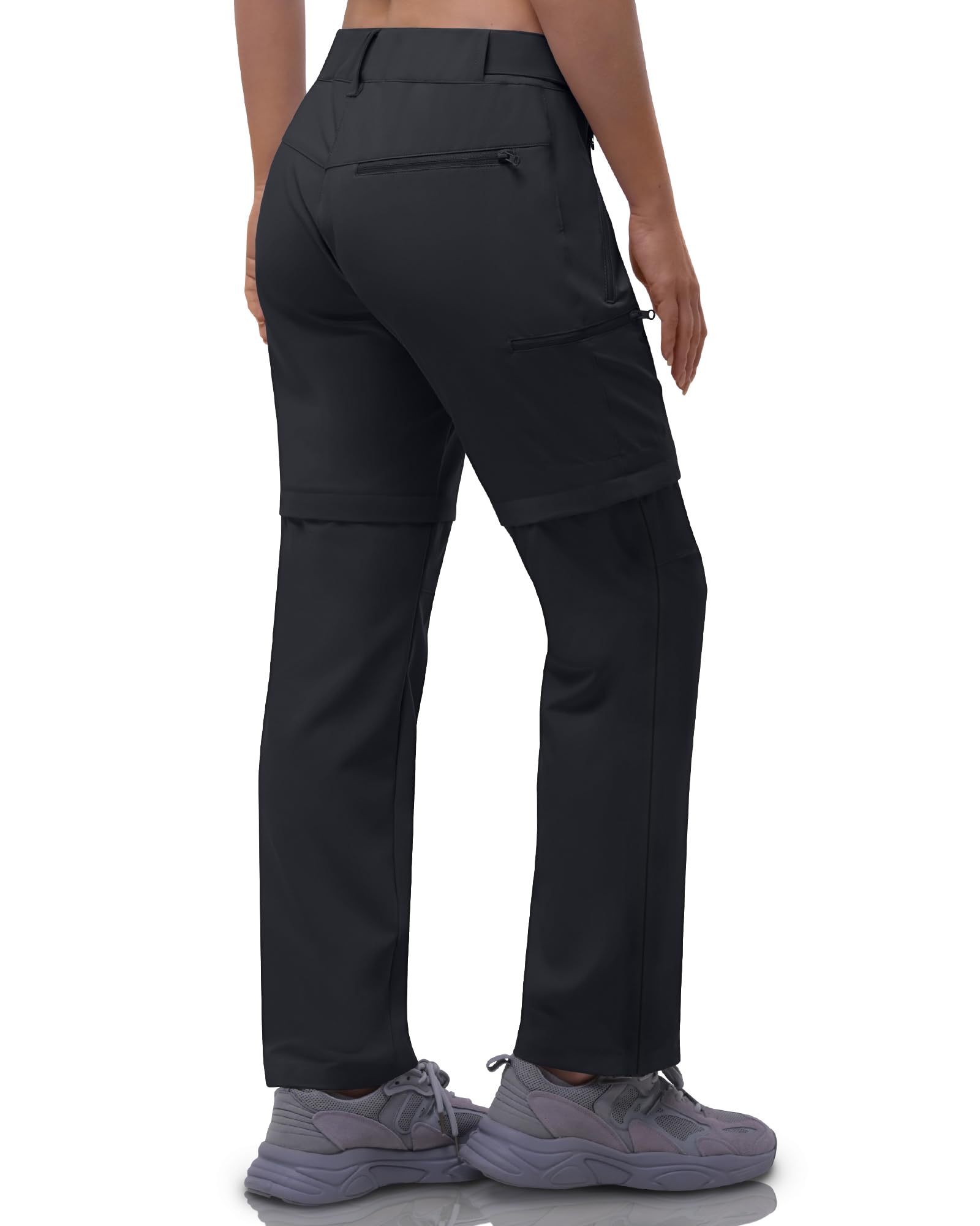 33,000ft Damen Zip Off Wanderhose, Atmungsaktiv Trekkinghose Schnell Trockend Stretch Abnehmbar Zip-Off Outdoorhose Sommer Arbeitshose Funktionshose