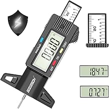 GODESON Digitaler Profiltiefenmesser für Reifen,Reifenprofiltiefenmesser Digital Mit Großes LCD Display, Reifen reifenprofilmesser für Motorrad, Auto, LKW in Zoll/MM