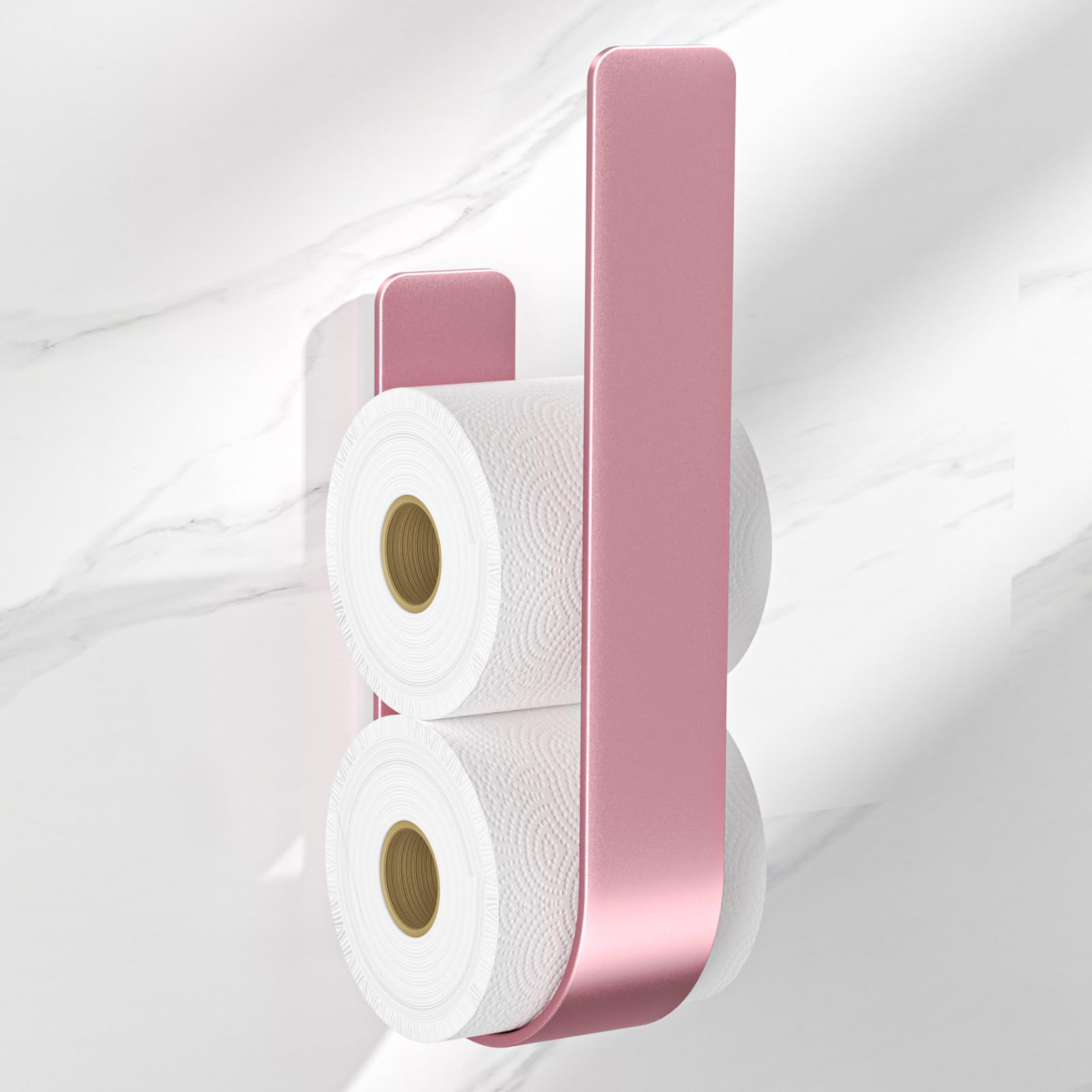 Toilettenpapier Aufbewahrung Roségold, Selbstklebender Klopapier Aufbewahrung, Toilettenpapierhalter Ohne Bohren, Klorollenaufbewahrung Für 3 Rollen, Ersatzrollenhalter Toilettenpapier