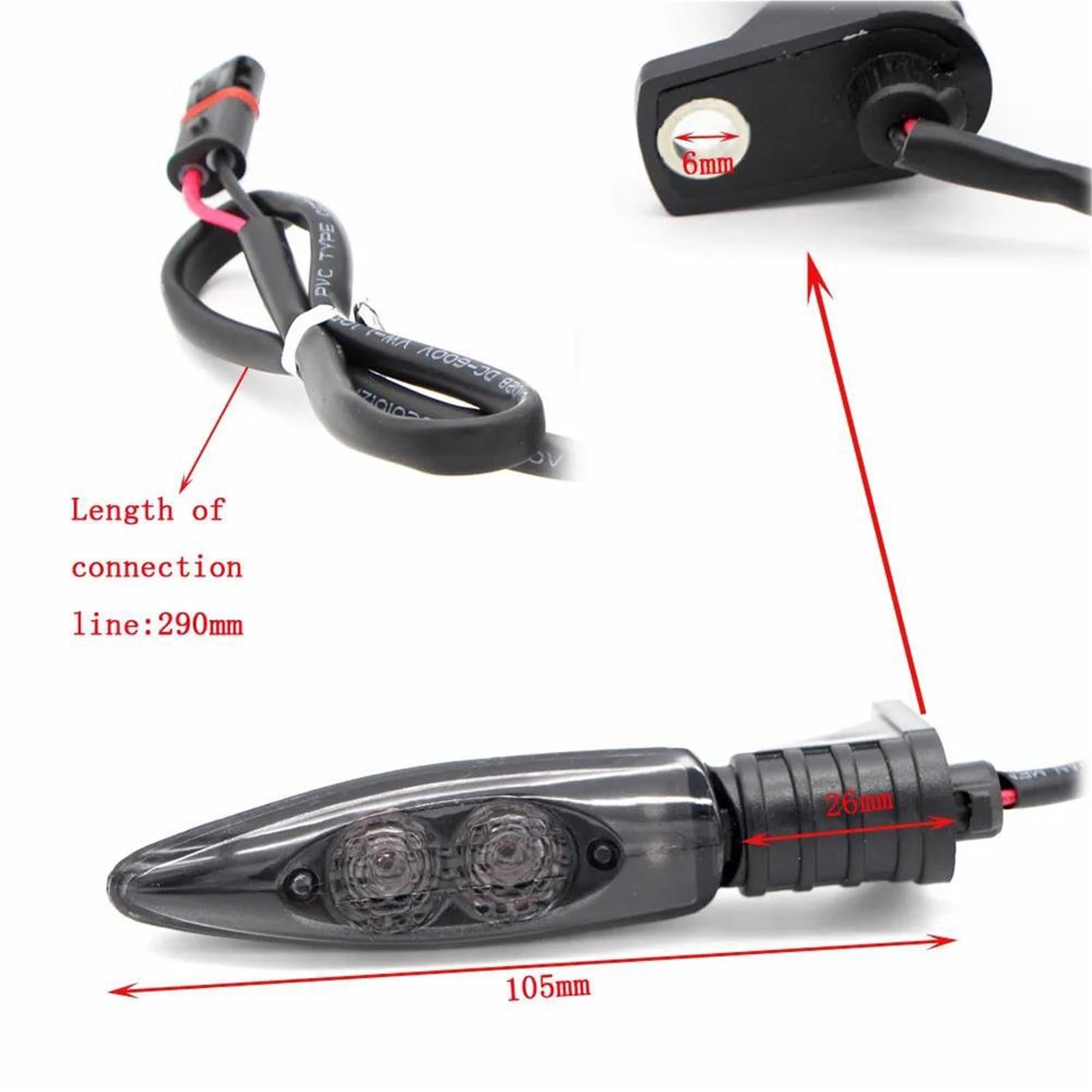 diurna Indicatori Luce di posizione Indicatore Di Direzione Per Moto Per BMW C600GT C650 Sport C Evolution K1300R K1300S R1200GS ADV R1200R R1200RS(Nero)