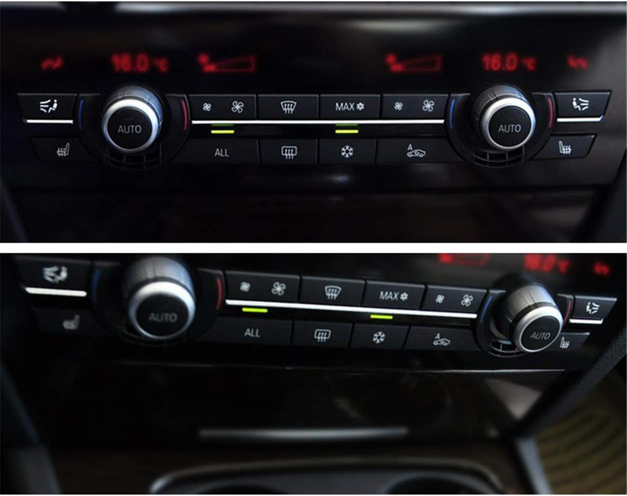 12 Keys Air Conditioning Button Covers, MoreChioce Car Air Vent Button Set Heater Climate Control Button Replacement Set Fit for BMW5 6 7 Series 61319313923 61319313922 61319313924