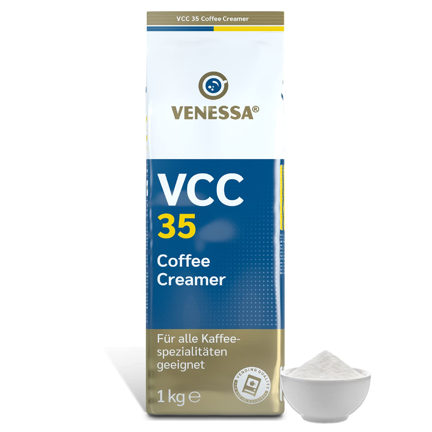 Venessa Coffee Creamer VCC35 - 10 x 1kg Kaffeeweißer, hochwertiger Kaffeeweißer für Vending Automaten, hohe Weißkraft, leicht löslich, Aromaschutzbeutel