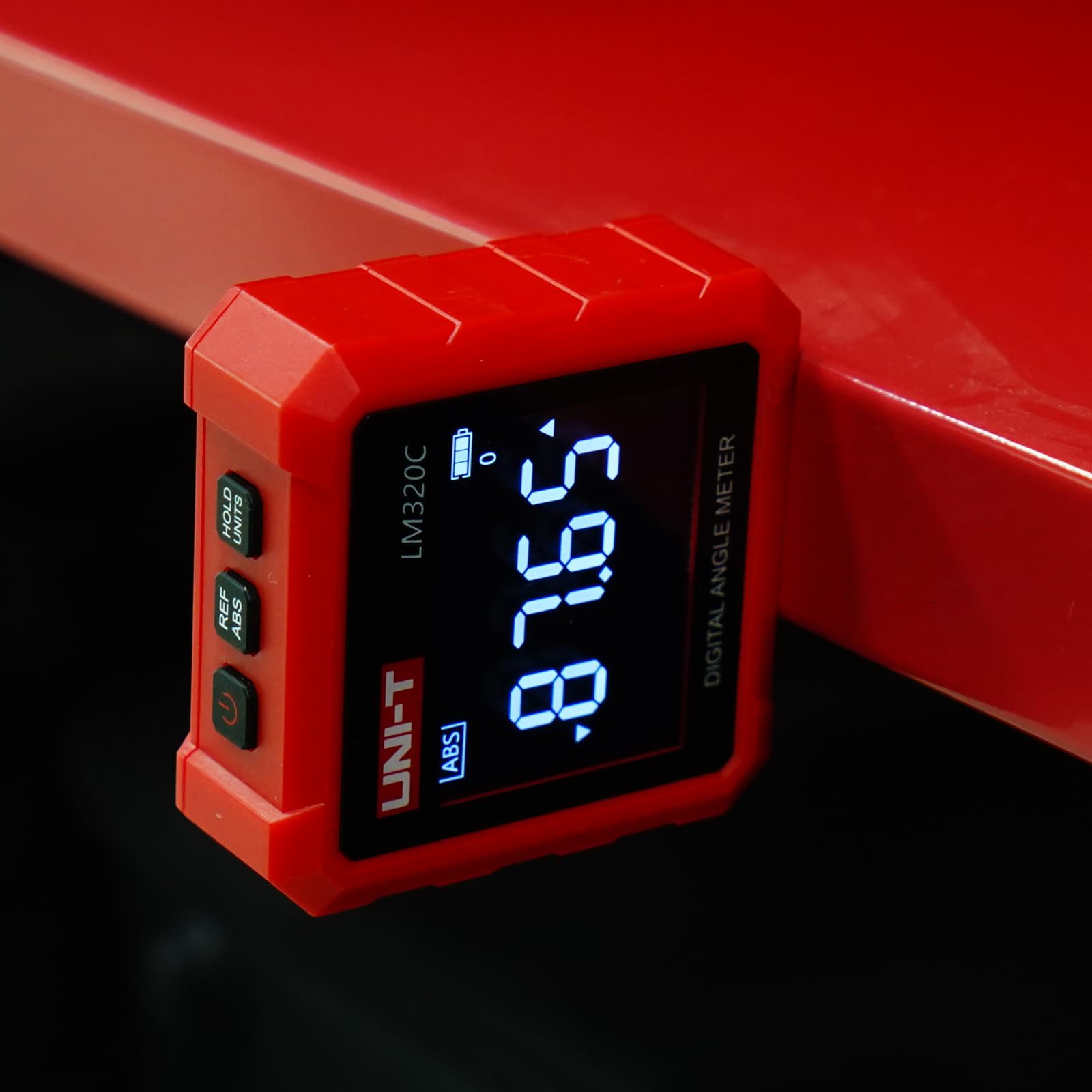 UNI-T LM320C - Buscador digital de ángeles, inclinómetro de 4 x 90°, 3 lados, magnético, electrónico, con retroiluminación LCD, retención de datos