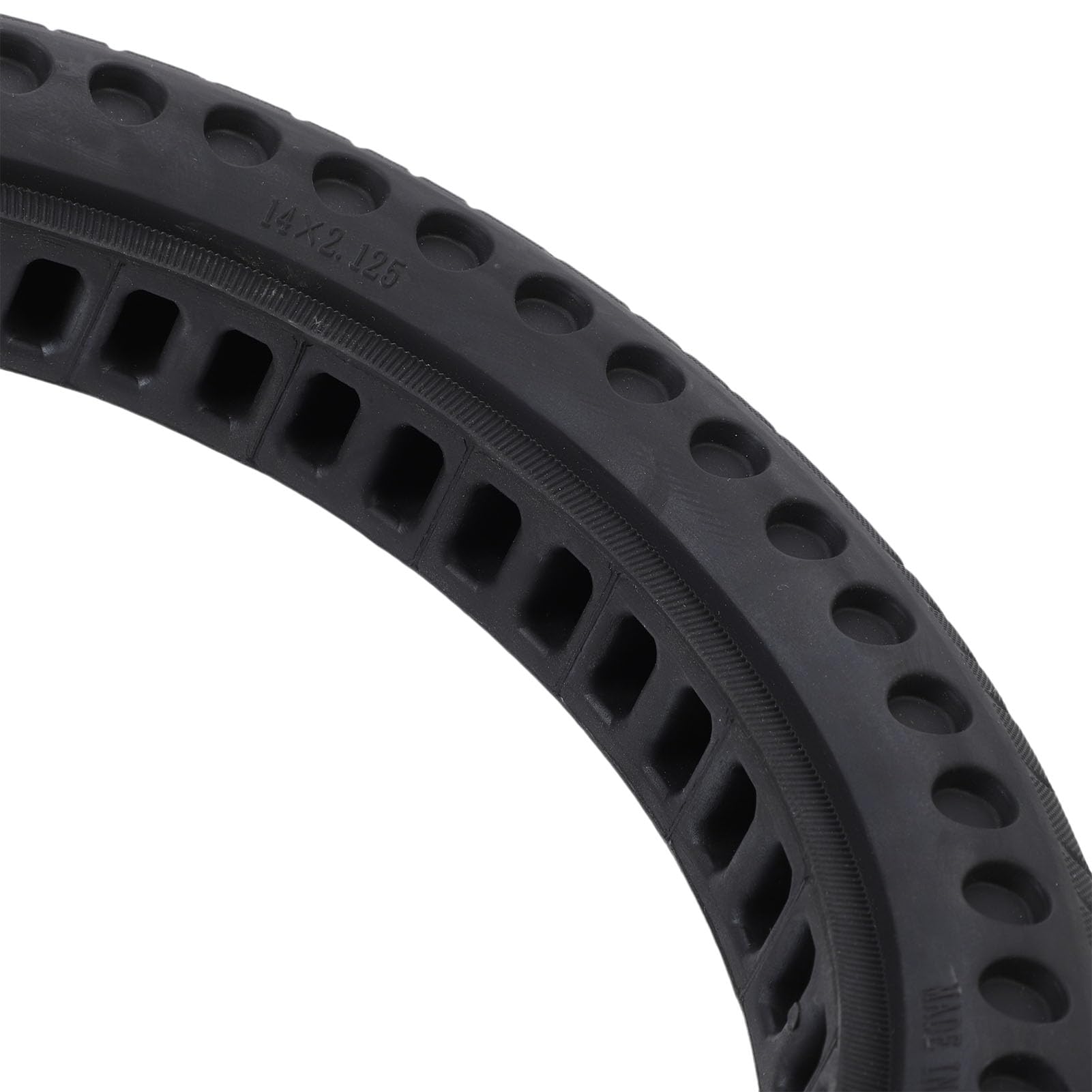 banapoy Neumático Sólido Bicicleta 14x2.125 sin Aire, 14 Pulgadas 14x2.125 Prueba Explosiones Antipinchazos Bicicleta Eléctrica Neumático sin Cámara Panal para Scooter Eléctrico