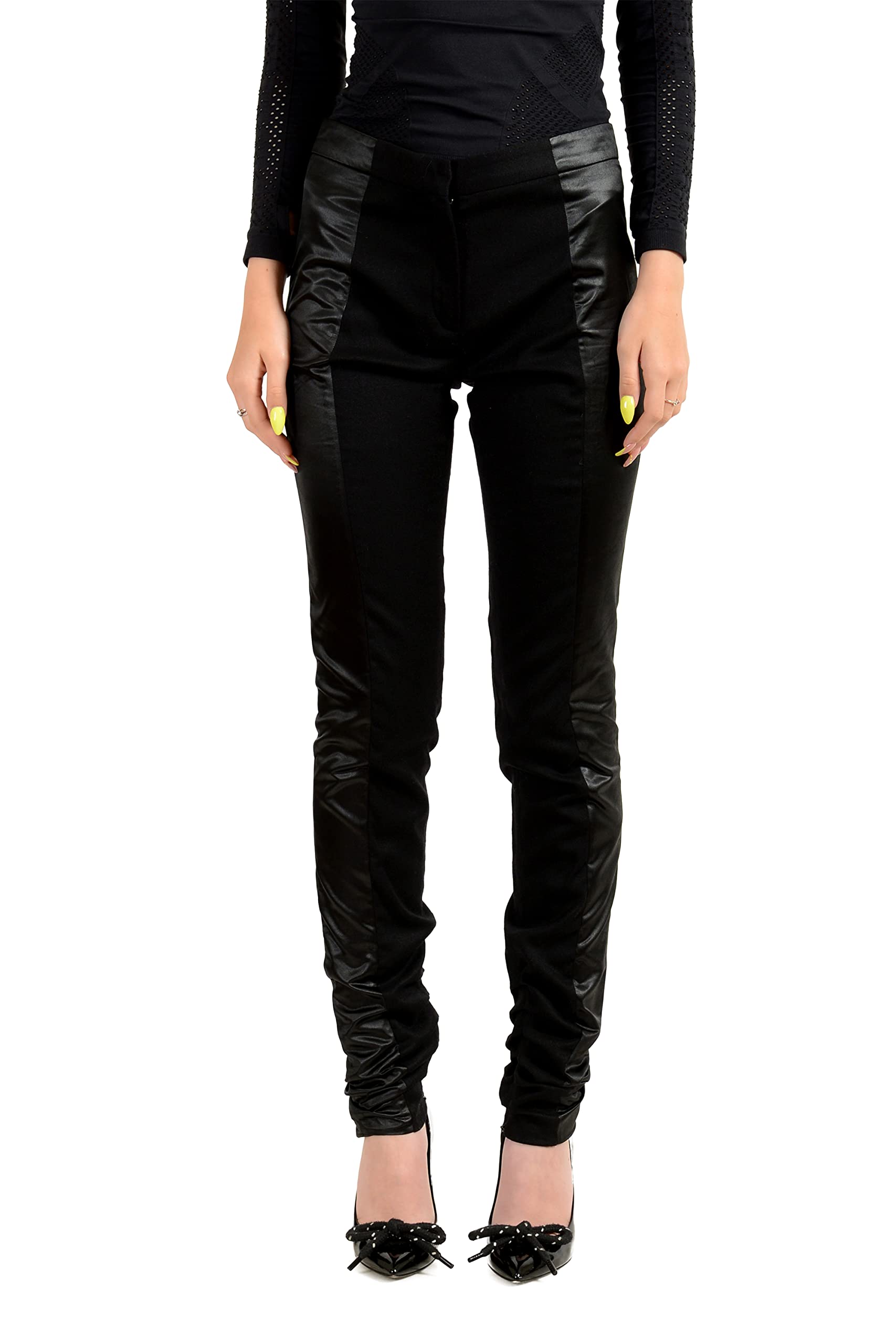 Viktor & Rolf Women's Black Wool Flat Front Pants US S IT 40